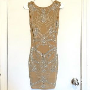 Fashion Nova Nude Sequin Bodycon
